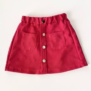 NWOT Boutique Girls’ Red Corduroy A-Line Skirt